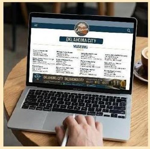 The Sampling Oklahoma online directory shown on a laptop