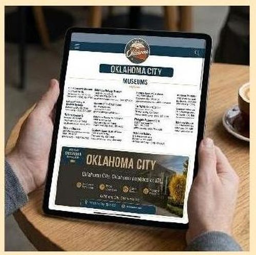 The Sampling Oklahoma online directory shown on a tablet
